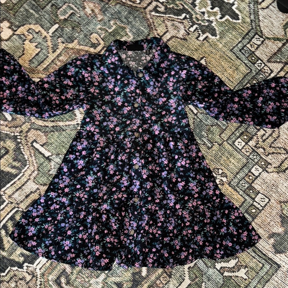 Floral Corduroy Dress
